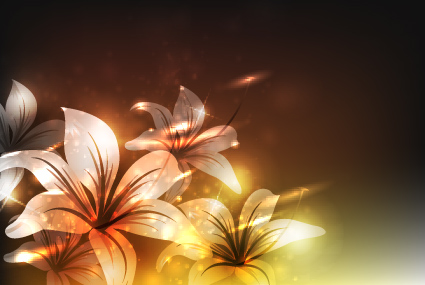 Elements of Glowing Flowers design vector 03 free download