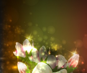 Elements of Glowing Flowers design vector 04