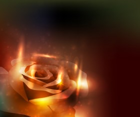 Elements of Glowing Flowers design vector 05