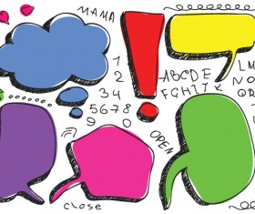 Set of Hand Drawn Speech Bubbles vector 01