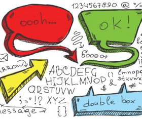 Set of Hand Drawn Speech Bubbles vector 02