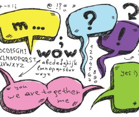 Set of Hand Drawn Speech Bubbles vector 03