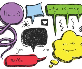 Set of Hand Drawn Speech Bubbles vector 04