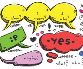 Set of Hand Drawn Speech Bubbles vector 05