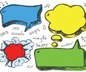 Set of Hand Drawn Speech Bubbles vector 06