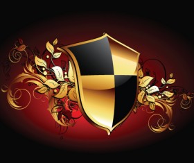 luxurious of Heraldic Shield design vector 01
