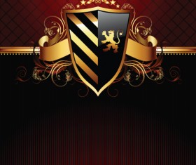 luxurious of Heraldic Shield design vector 03