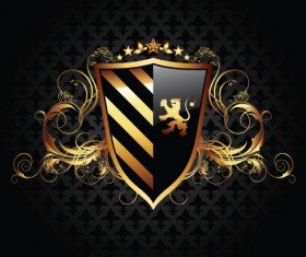 luxurious of Heraldic Shield design vector 05