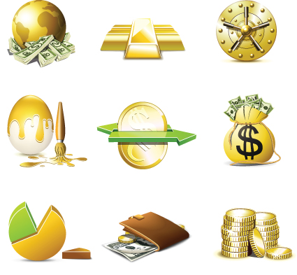Set of Business Finance Icons vector 05
