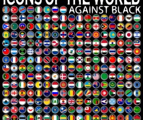 World Flags Icons vector set 01