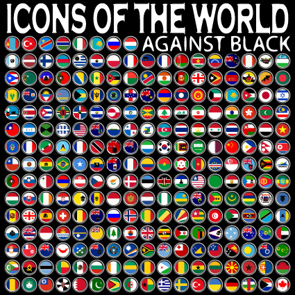 World Flags Icons vector set 01