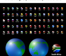 World Flags Icons vector set 02