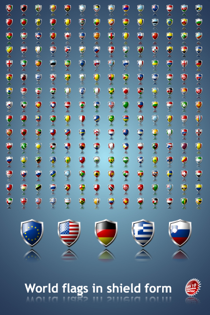 World Flags Icons vector set 03