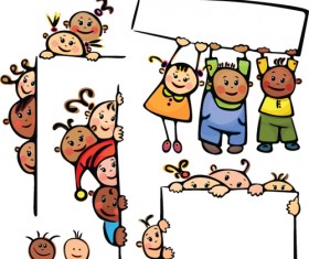 Cartoon cute Kids vector material 05