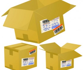 Set of Kraft Box design vector 01
