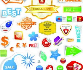 Different supermarket labels and Stickers design vector 01