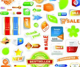 Different supermarket labels and Stickers design vector 02