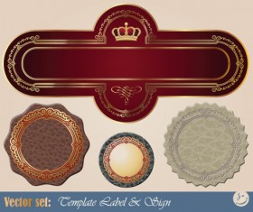Creative Leather label vector material 01