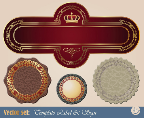 Creative Leather label vector material 01