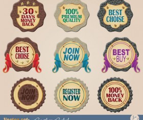 Creative Leather label vector material 02