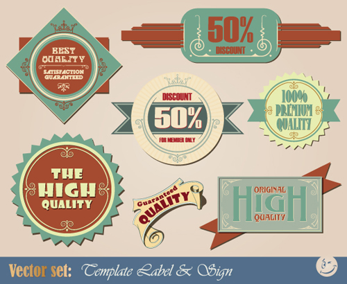 Creative Leather label vector material 03