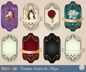 Creative Leather label vector material 04