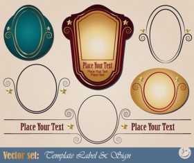 Creative Leather label vector material 05