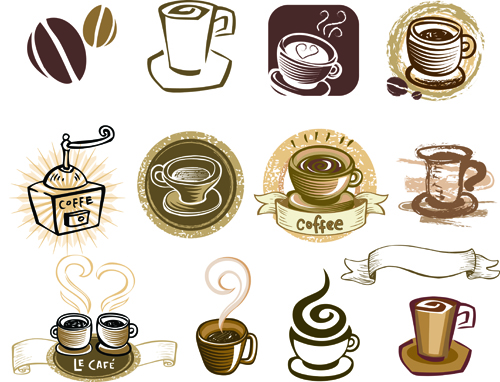 Vintage coffee Logo design vector material 01