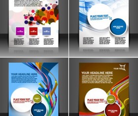 Set of Modern magazine cover design vector 02