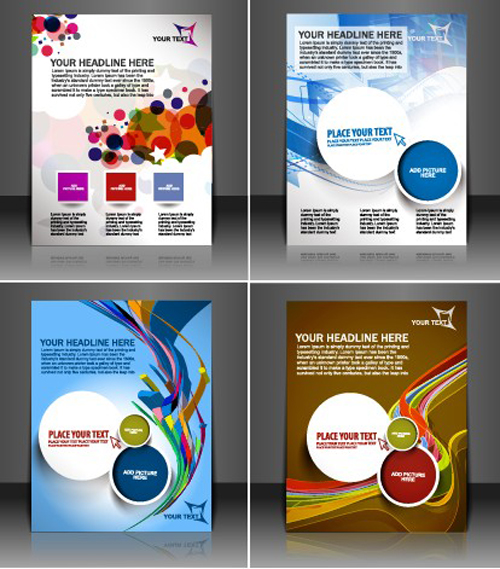 Set of Modern magazine cover design vector 02