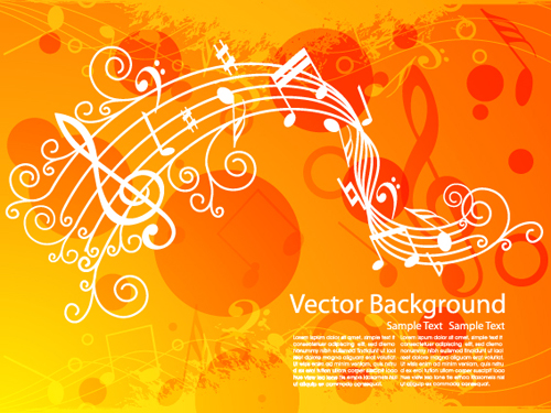 Set of Musical backgrounds vector graphic 01