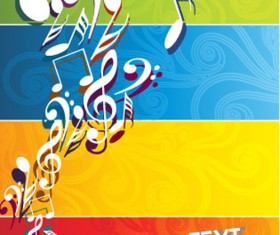 Set of Musical backgrounds vector graphic 02