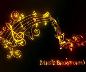 Set of Musical backgrounds vector graphic 03
