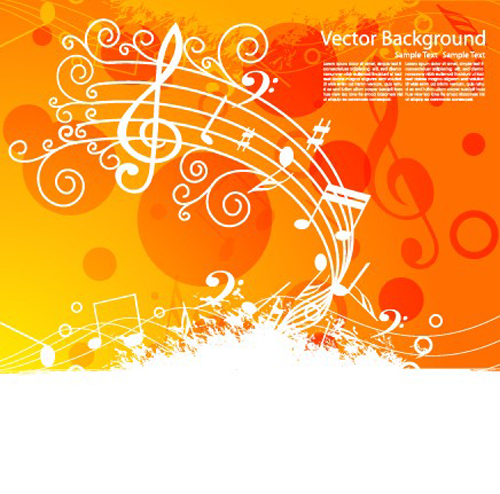 Set of Musical backgrounds vector graphic 04