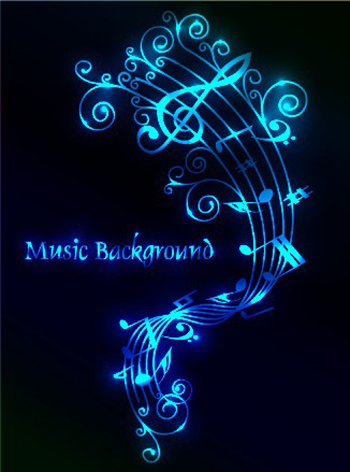 Set of Musical backgrounds vector graphic 05