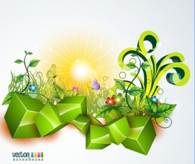 Shiny Nature Background vector graphics 02