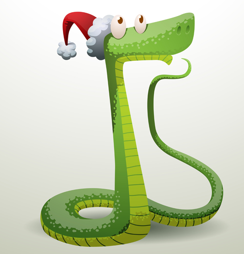 New Year snake 2013 design vector set 05