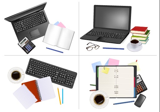 Set of Objects office vector graphics 01