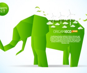 Different Origami art design vector 05