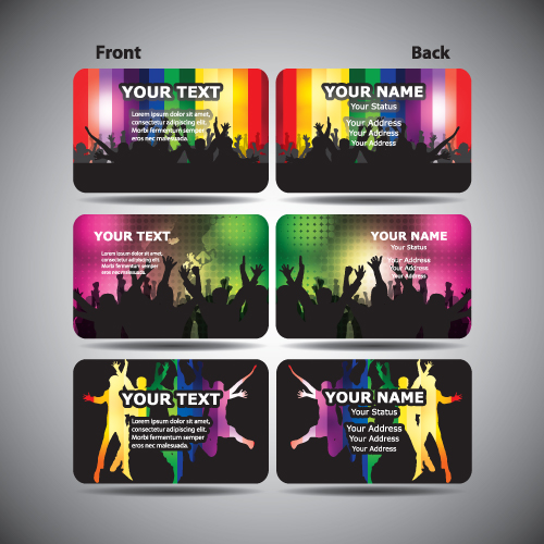 Set of Party Cards elements vector 01