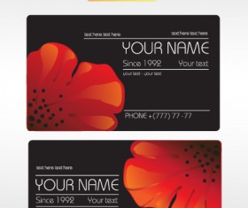 Vivid Poppy flower cards vector 01