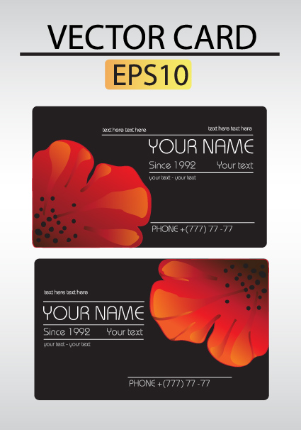Vivid Poppy flower cards vector 01
