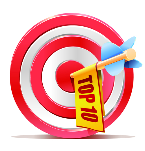 Red Target Aim with Darts elements vector 05