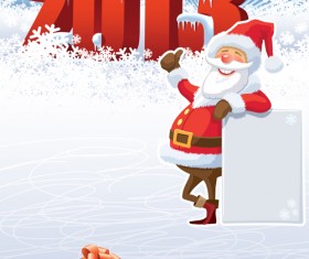 Cute Santa design elements vector graphics 01