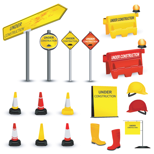 Construction of Signs and markers design vector 01