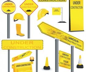 Construction of Signs and markers design vector 02