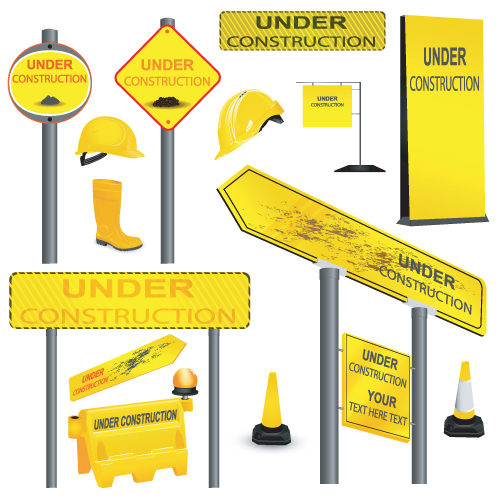 Construction of Signs and markers design vector 02