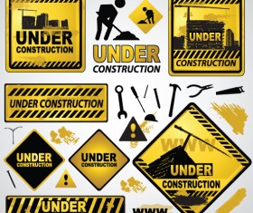 Construction of Signs and markers design vector 03