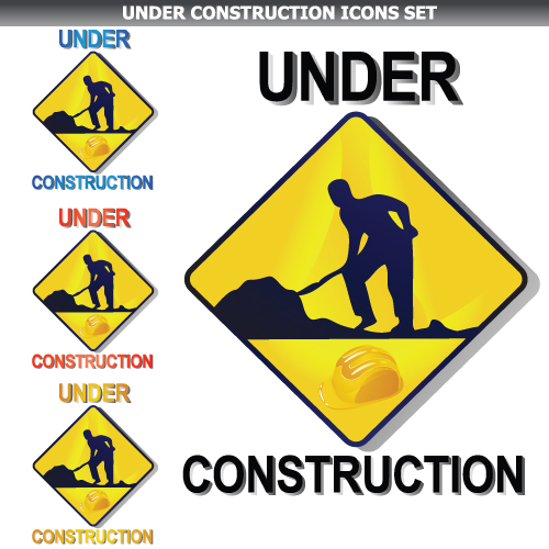 Construction of Signs and markers design vector 05