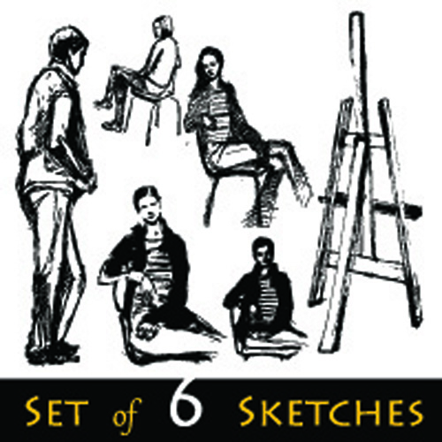 Hand drawn Sketches female design vector 04
